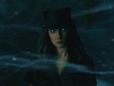 Doctor Sleep: Rose portrait art atmosphere beautiful character darkness digitalart doctor sleep fanart girl hat illustration monster motion motion portrait portrait stephen king