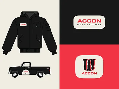 Accon Renovations branding home renovation logo logo design