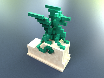 Ljubljana's Dragon in Voxels 3d dragon ljubljana magicavoxel slovenia slovenija voxel voxel art