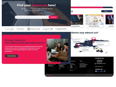 Job Portal Home page design typography ui uidesign uiux user interface ux ux design