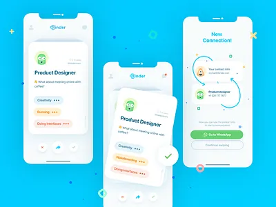 Networking App app businesscard cv design mobile mobile app mobile app design networking newapp tinder uxui