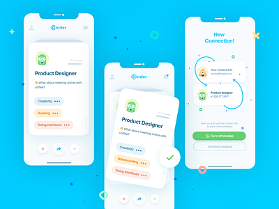 Networking App app businesscard cv design mobile mobile app mobile app design networking newapp tinder uxui