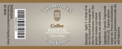 Two Brothers Beard Oil Labels branding logo logo print design