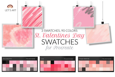 Saint Valentine's day Procreate swatches color palette ipad tools love colors pink pink palette procreate addons procreate addons red romantic rouge wedding