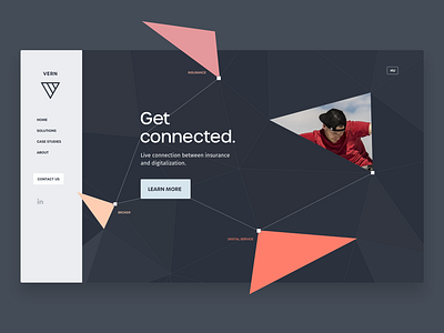 Vern - landing page ui concept connect diamond digitalization insurance landingpage tech