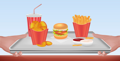 Fast food restaurant composition fast food illustration menu realistic restaurant vector