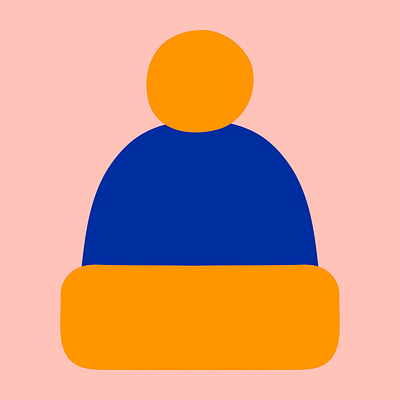 Hat 2d bold colour flat illustration minimal