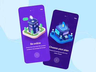 eSIM onboarding 3d app art concept connect dailyui design esim flat illustration isometric login onboarding onboarding ui sign sign in sign up ui ui design