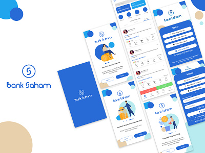 Bank Saham - Invest in the best way app bank blue branding clean design design dribbble illustration indonesia indonesia designer inspiration invest ui ux