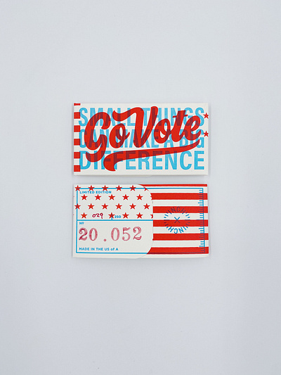 Inch x Inch Go Vote Packaging handlettering handtype hashtaglettering inch x inch lettering letterpress print screenprint vectormachine