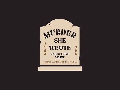 Murder She Wrote badges branding identity illustration jay master design logo packaging print tombstone tv show typography