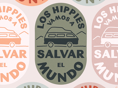 Hippies hippies illustration ilustración lettering mundo t3 van van life volkswagen volkswagen t3 westfalia westy world