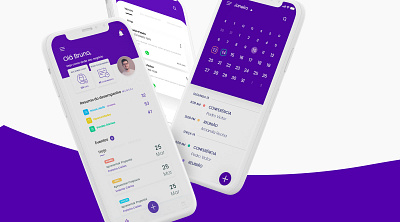 Aplicativo CRM (Customer Relationship Management) app brazil calendar crm customer dashboard design list management mobile mobile app portugues purple ui