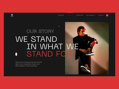 Unis Footwear: Our Story 3d printed shoes 3d printing about page design ecommerce graphic design marketing website our story product design retail shoes sneakers sustainability tech typography ui ux web web design