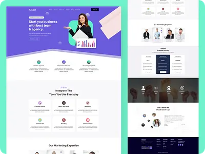 Business website UI template agency business corporate wordpress
