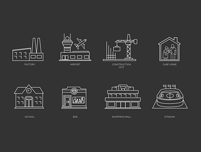 Thin Line Location Icons adobe branding design icon set illustration inspiration thin line vector