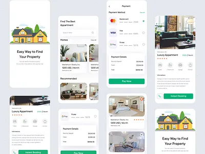 Real Estate - Mobile App Design appartment booking apps building clean app crm dashboard food app home rental hotel house minimal mobile app mobile uiux real estate real estate agency real estate agent rent rental social app uiux