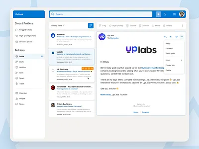 Outlook Redesign Concept @challenge @ui @webdesign