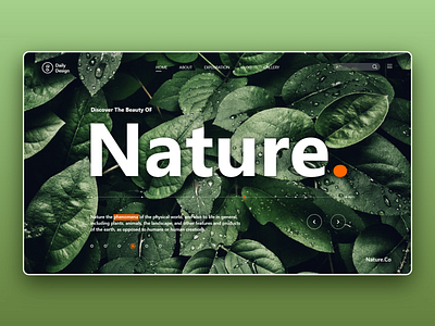 Nature. Landing design interaction landing landing page nature ui ux web website