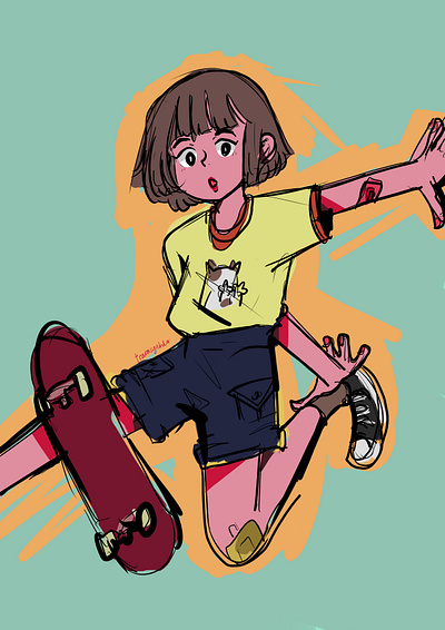 girl in brown art design digital digitalart draw illustration