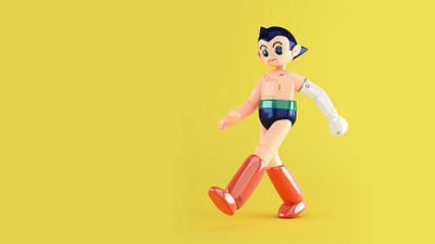 ASTRO BOY/Tetsuwam ATOM tribute 05 3d art 3d illustration android anime astro boy astroboy c4d character design cinema 4d cyberpunk fanart illustration manga motion design osamu tezuka robot walking