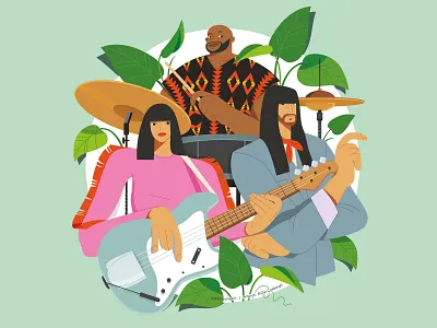 Khruangbin band art band artwork band merch bandmerch character illustration characters digital art illustration khruangbin merch design merchandise design