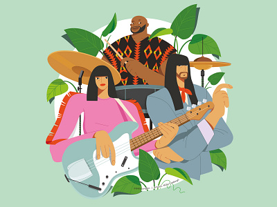 Khruangbin band art band artwork band merch bandmerch character illustration characters digital art illustration khruangbin merch design merchandise design