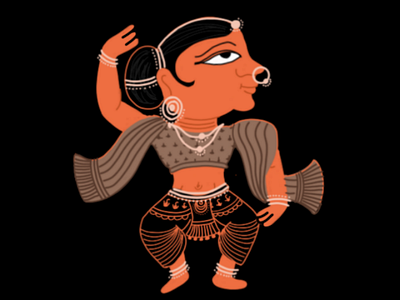 Dancing lady illustration artist designer