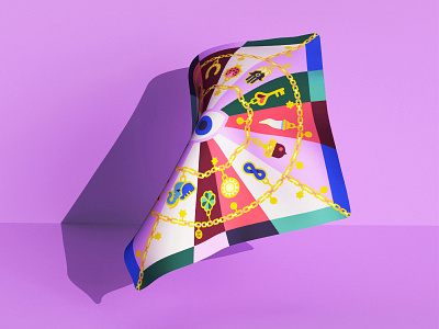 🧿 Good juju! charms colorful geometric geometry good luck illustration lucky charms minimal silk silk scarf silk scarves textile textile design textile illustration vector