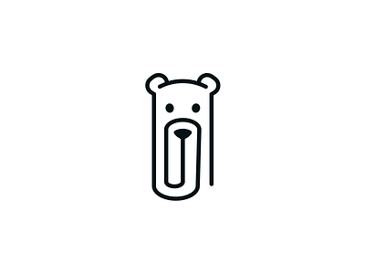 Office bear animal bear brand branding character clip design elegant illustration line linear logo logotype mark mascot minimalism modern office paper sign