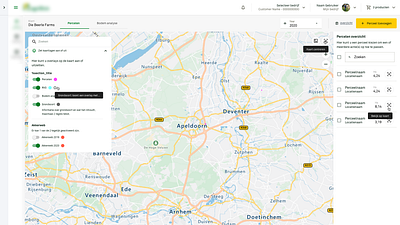 Arable 2 0 1 1 Percelen overzicht Kaartlagen Open Copy fields maps