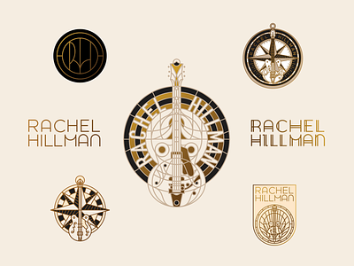Rachel Hillman Branding art deco badge band branding folk identity illustration lettering logo monogram monoline music typography