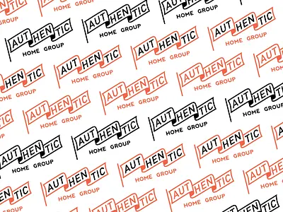 Authentic Home Group 3 badge branding design flag logo orange real estate realtor