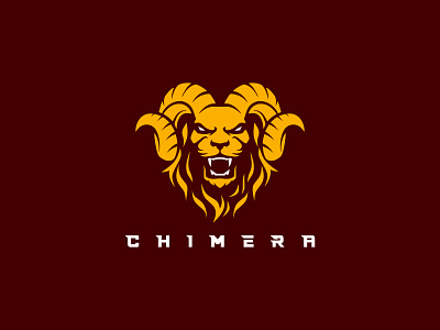 Chimera Logo app branding chimera chimera lion chimera logo design game goat goat logo horn illustration lion lion horn lion with horn lions logo strong ui ux vector