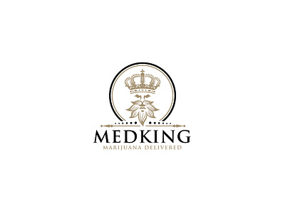 medking art classic crown graphic design hemp hemp oil illustrator king logo medical royal vector vintage