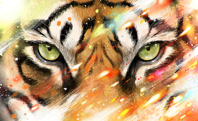 GLANCE art awax design colorful digital painting drawing eyes glance illustration art photoshop procreate procreate art tiger