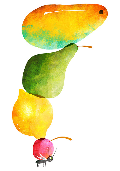 Fruit Ant #2 ants character childrens childrens books childrens illustration colorful cute fun illo illustration illustrator insects kids kids books kids illustration procreate procreate app procreate art texture