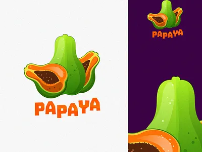 papaya logo animation branding coreldraw design design art ilustration ilustrator logo sketch vector