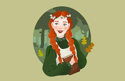 Anne adobe illustrator anne character design fanart forest girl illustration illustration illustrator inktober vector