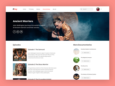 An entertainment streaming platform concept design netflix platform streaming ui ux webdesign website