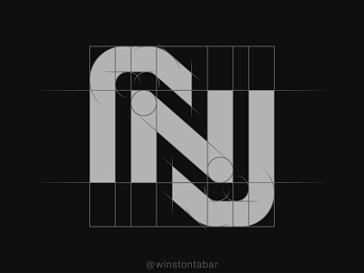 rnj monogram abstract clean design geometric logo logodesigner logomark minimal minimalism modern