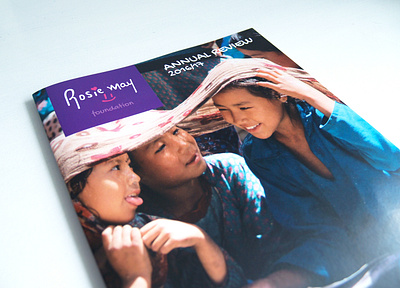 Rosie May Foundation annual report design charity editorial design graphic design