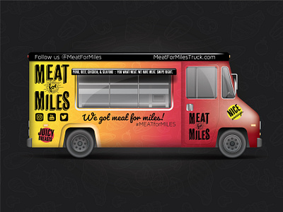 Meat for Miles - Food Truck Branding branding design dribbbleweeklywarmup logo