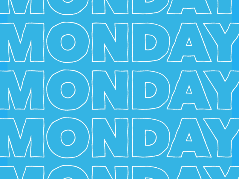 Monday blue color design flat graphic icon illustration letter lettering line monday monogram motion motion design motiongraphics type ui ux