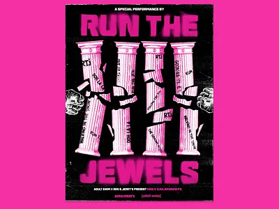 RTJ / CALAMAVOTE gig poster hip hop illustration music poster poster art poster design rap rtj run the jewels texture vote