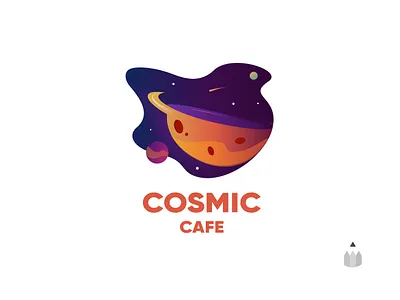 Coffee Cafe | Daily Logo Challenge Day 6 coffee coffee shop cosmic cafe dailylogochallenge dailylogodesign illustration logo logo designer outer space pun space