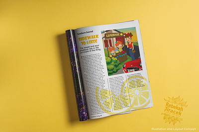 Lemonade Illustration & Magazine Layout art artwork childrens book design graphic design hand drawn illustration kids layout layout design layoutdesign magazine magazine illustration magazine layout mockup story story illustration typography