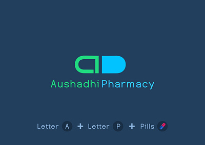 Aushadhi Pharmacy Logo Redesign branding design flat icon illustration india logo logodesign ui ui design vector