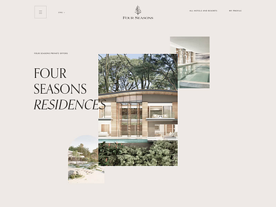 Four Season. Residences page animation design minimal ui ux web