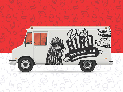 Dirty Bird Fried Chicken & Ribs branding design logo vector